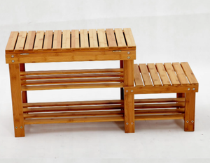 Étagère à chaussures en bambou durable et économique à 3 niveaux et étagère ou <span class=keywords><strong>banc</strong></span> pour le <span class=keywords><strong>rangement</strong></span> de chaussures, vêtements, livres pour le salon - Product Image 6