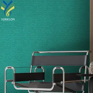 狂想曲现代墙面装饰面料背衬乙烯基聚氯乙烯豪华绿色酒店壁纸墙面
