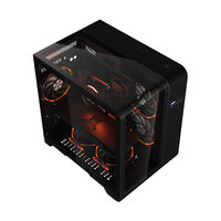 Boîtier PC Gamer Personnalisé ATX Mid Tower avec Affichage de Température LCD, Verre Trempé RGB et Châssis à Flux d'Air Élevé