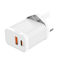 Chargeur Super Rapide 40W 20W PD 3.0 avec Prise EU, Bloc de Charge Rapide Type-C USB-A pour Smartphone et Appareil Photo