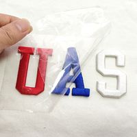 Patchs thermocollants brodés 3D personnalisés avec drapeau américain et lettres, pour vêtements et casquettes de camionneur