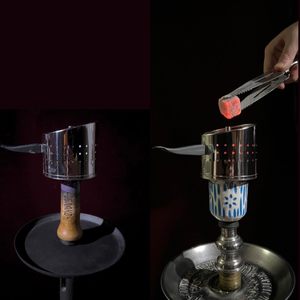 Parabrisas útil para bar de shisha, HMD 2 en 1, soporte para carbones de cachimba, accesorio de shisha con partición, equipo de gestión de calor - Product Image 5