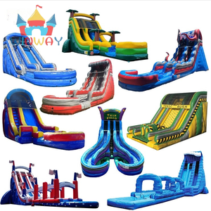 Château gonflable commercial pas cher avec toboggan aquatique et toboggan sec pour la location - Product Image 4