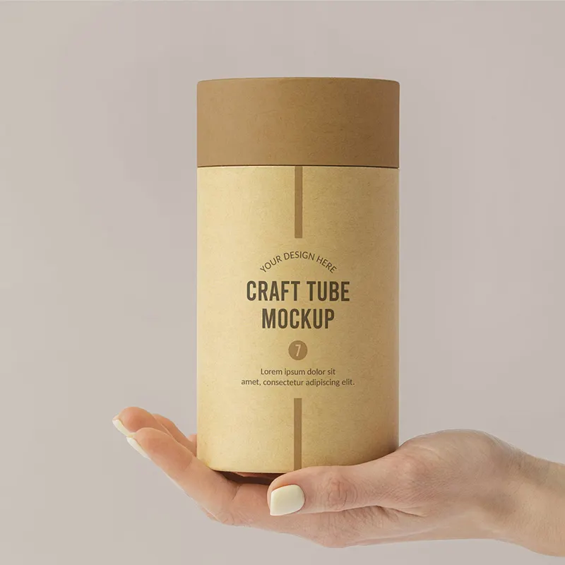 Custom Round Paper Eco Friendly Food Cardboard Cosmetic Packaging Bottle Round Tube Kraft Paper Packaging Boxes