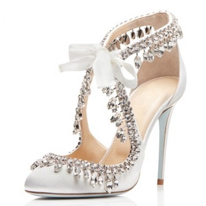 High-end Luxurious High <b>Heel</b> Pumps Shoes for Bridal Rhinestone Tassels Dress Shoes Women Shoes Size 46 Diamonds Sandals - Product Image 1
