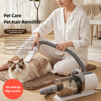 Nouveau kit de toilettage pour animaux de compagnie 4-en-1 écologique et moderne : souffleur, aspirateur, tondeuse et éliminateur de poils pour chiens et chats