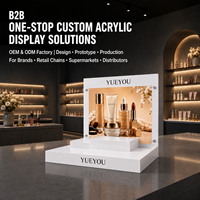 Présentoir de Maquillage Personnalisé en Acrylique Rak Display Kosmetik, Organisateur de Soins de la Peau à 3 Niveaux de Qualité Supérieure avec Design Écologique