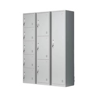 Collection de casiers modulaires en acier, armoire de rangement pour chambre à coucher avec 1 à 5 portes en option, unité de sécurité durable et verrouillable