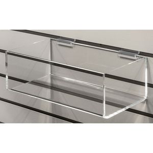 Wall Mounted Clear Slatwall Acrylic Display W/ 3 Boxes Perspex Bins Wall Mounted Clear Slatwall Acrylic Display W/ 3 Boxes Perspex Bins