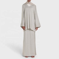 Ensemble Chemise Col V et Robe Chic Style Musulman en Lin Premium pour Femme