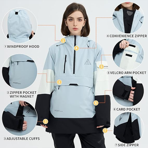 Chaqueta de esquí de invierno, abrigo <span class=keywords><strong>anorak</strong></span> para snowboard, sudadera holgada con capucha, impermeable, cálida, para nieve, para hombre y <span class=keywords><strong>mujer</strong></span> - Product Image 4