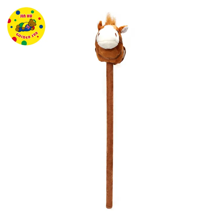 귀여운 견면 벨벳 말 장난감 아이를 위한 박제 동물 말 지팡이