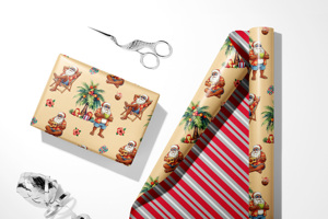 Custom 80GSM Black Santa <b>Wrapping</b> <b>Paper</b> <b>Roll</b> for the Christmas season Gift Packaging <b>Paper</b> - Product Image 2