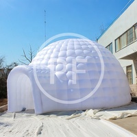 Tienda de campaña de césped de cúpula blanca personalizada gigante, publicidad de feria comercial, modelo de arco de araña Lgloo inflable, casa de tienda de feria al aire libre