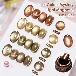 <span class=keywords><strong>Vernis</strong></span> <span class=keywords><strong>semi</strong></span>-<span class=keywords><strong>permanent</strong></span> MEET ACROSS Hiver Automne, <span class=keywords><strong>à</strong></span> paillettes scintillantes et perles de verre, 7ml, Marron Café, Gel magnétique effet œil de chat - Product Image 5
