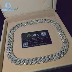 Fashion 925 Sterling Silver VVS Moissanite Diamond 16MM <b>Iced</b> <b>Out</b> Cuban Link <b>Chain</b> Buss Down Hip Hop Hip Hop Jewelry Necklace - Product Image 2