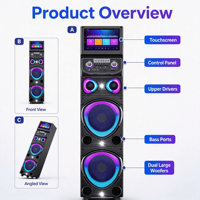 H2210 100W Nouveau haut-parleur karaoké portable avec grand écran HD, Bluetooth puissant, WiFi, son HIFI, système audio tout-en-un