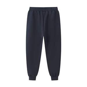 Pantalones Deportivos de Algodón Grueso de 400g para Otoño e Invierno, Unisex, Azul Marino, Estilo Jogger, Casuales, para Uso Diario, Color Sólido, Microelásticos - Product Image 1