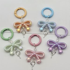 Porte-clés Nœud Papillon Couleur Bonbon, Mignon et Coloré avec Fermoir à Ressort, Breloque de Sac, Accessoires de Perles DIY, Vente en Gros Usine - Product Image 2