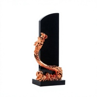 Trophée en cristal noir avec dragon doré gravé et poli, impression UV personnalisée, prix écologiques MH-J0134