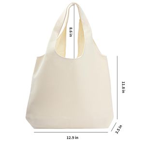 Тяжелая хлопковая Холщовая Сумка с внутренними и внешними карманами, однотонные хлопковые сумки - Product Image 3