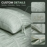 Ensemble de literie froncé sur mesure OEM ODM, housse de couette à volants, ensemble de couette, taille, couleur, tissu, broderie, logo personnalisés