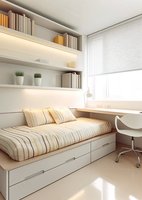 Lit Tatami Moderne Sur Mesure en Bois Massif avec Bibliothèque Intégrée, Plan de Travail Rétractable et Armoire Dissimulée – Mobilier de Chambre Combiné pour la Maison