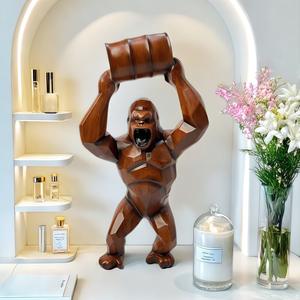 Nuevo Adorno de Resina Epoxi con Diseño Artístico Chino de Gorila con Textura de Madera, Mascota Animal, Arte Popular, Artesanía, Decoración para Sala de Estar y Escritorio - Product Image 4