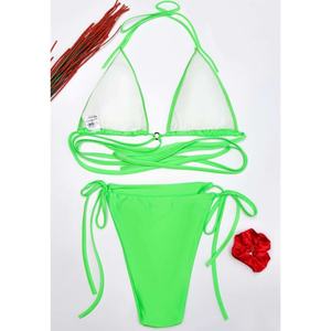 Ensemble de bikini glamour personnalisé pour femmes, maillot de bain sexy 2 pièces ajustable avec soutien-gorge push-up, motif imprimé léopard et lettres - Product Image 2