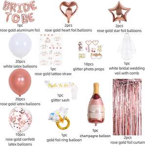 Kit <span class=keywords><strong>de</strong></span> Decoración para Fiesta <span class=keywords><strong>de</strong></span> Despedida <span class=keywords><strong>de</strong></span> Soltera con <span class=keywords><strong>Globos</strong></span> <span class=keywords><strong>de</strong></span> Látex y Aluminio - Set <span class=keywords><strong>de</strong></span> Artículos para Despedida <span class=keywords><strong>de</strong></span> Soltera en Oro Rosa - Futura Novia - Product Image 3