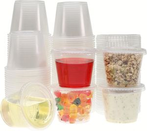 Contenants à condiments de 5,5 oz avec couvercles pour échantillons de sauces, collations, vinaigrettes, gobelets en plastique - Product Image 6