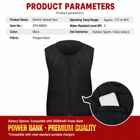 Veste chauffante d'hiver pour l'extérieur avec charge USB, gilet chauffant résistant à l'eau en polyester, design unisexe pour le fitness