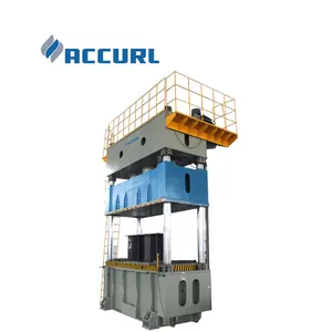 Accurl 1200T stainless steel door plate embossing four column hydraulic press machine with quick cylinder