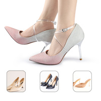 Sangles pour chaussures élastiques transparentes, sangles détachables et confortables pour femmes, à hauts talons, Anti-vrac, accessoires d'1 paire