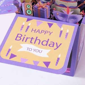 Kartu pos 3D Pop-Up, kartu ucapan selamat ulang tahun kesan Digital gaya musik kartu ucapan 3D untuk hadiah ulang tahun terbuat dari kertas - Product Image 4