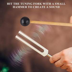 Ensemble de diapasons métalliques Solfeggio OEM, 9 diapasons de thérapie sonore de guérison, activateur, boîte cadeau, 6 fréquences standard - Product Image 4