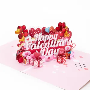Cartes de vœux écologiques 3D pour cadeau d'anniversaire Vente en gros Creative Lights & Music Happy Valentine's Day
