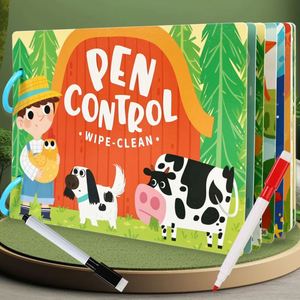Cahier d'activités préscolaires pour enfants de 3 ans et plus, avec contrôle du stylo, effaçable, pour l'écriture - Product Image 5