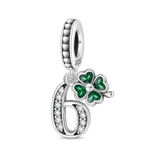 Abalorios Colgantes con Número de Cumpleaños en Forma de Corazón, de <span class=keywords><strong>Plata</strong></span> de Ley <span class=keywords><strong>925</strong></span> Bañada en <span class=keywords><strong>Plata</strong></span> con Zirconia, para Pulseras DIY - Unisex, para Mujer y Hombre - Product Image 5