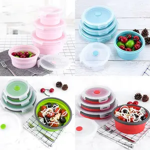 kids silicon bento containers lonchera blue tye dye lunch box kids suction plates for baby adult collapsible children