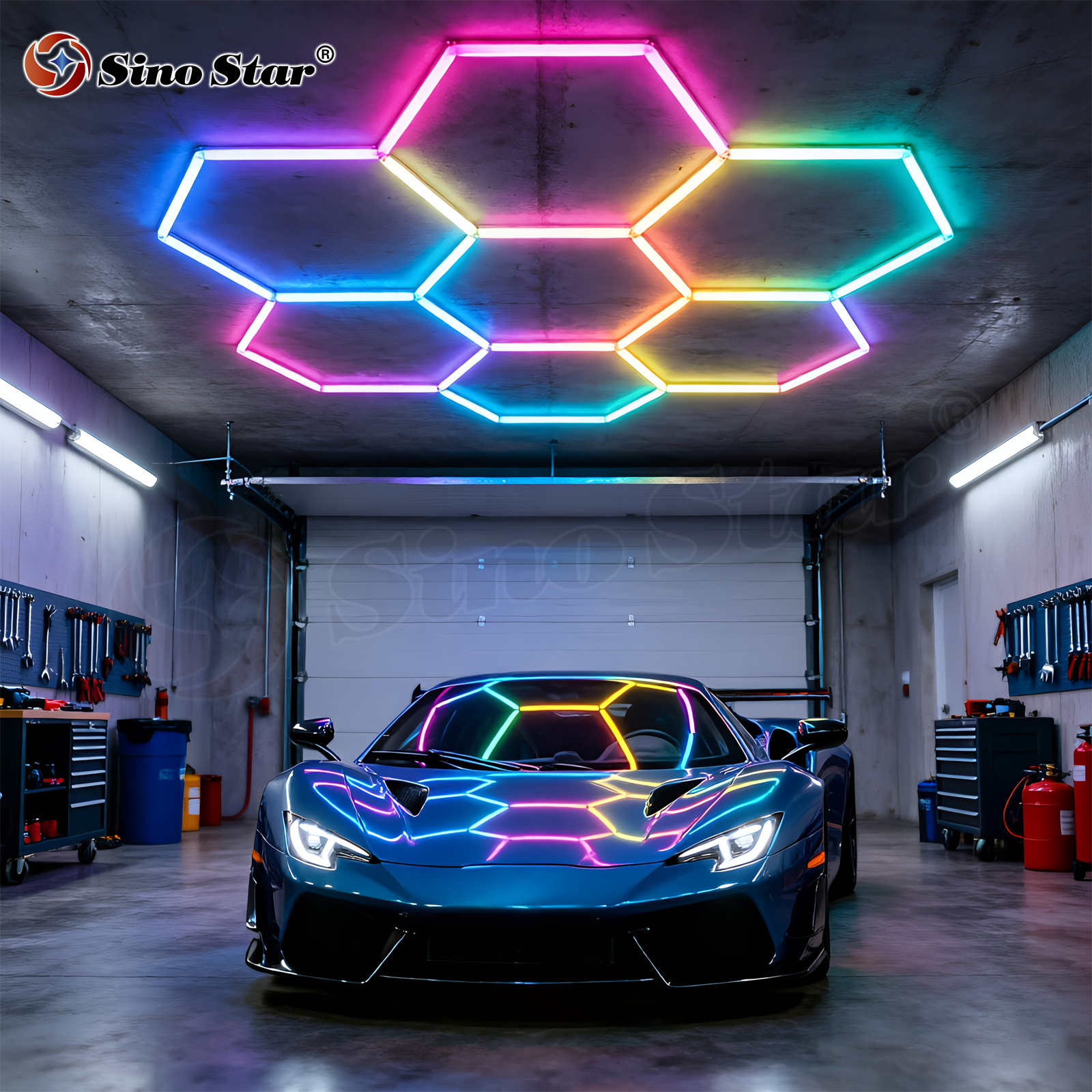 RGB Music LED Light Music Sync Color Changing Light for Car Repair Workshop Fitness Room Gaming Room KTV Bar Home Decor