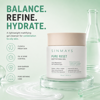 Gel Visage Hydratant Purifiant Pure Reset aux Acides de Fleur d'Hibiscus et Complexe Végétal, Contrôle du Sébum et Anti-Imperfections