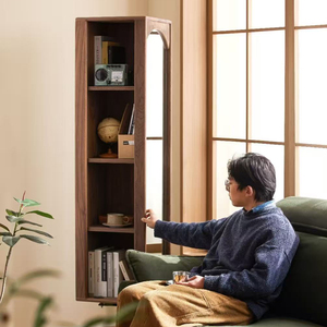 Estantería Giratoria de 360 Grados para Libros |   Gabinete de Almacenamiento de Madera Sólida con Barra para Colgar, Iluminación LED, Color Personalizado para Uso en Supermercados - Product Image 4