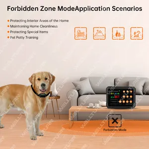 Sistema de cerca para cães 3 em 1 sem fio, produto patenteado, coleira de treinamento remoto, choque IPX7 sem fio com vibração e bipe proibido