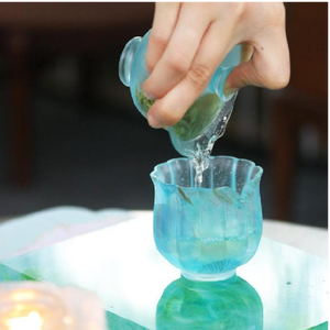 Ensemble de tasses à thé en forme de fleur en verre de cristal gravé à la main pour la décoration de la maison et la collection de thé de l'après-midi - Product Image 3