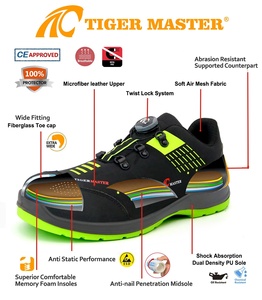 Scarpe di Sicurezza Sportive da Uomo Tiger Master con Chiusura a Rotazione, Punta in Fibra di Vetro, Antiperforazione, Leggere, Antiscivolo, Suola in PU Resistente all'Olio per Aeroporti - Product Image 6