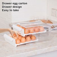 Boîte de rangement pour œufs à 32 compartiments, type tiroir double couche, pour réfrigérateur, conteneur à œufs transparent, étagère de rangement pour la cuisine