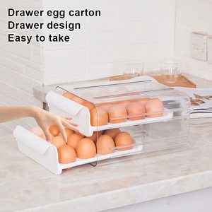Hộp Đựng Trứng 32 Ngăn, Loại Ngăn Kéo, Hai Lớp, Dùng Cho Tủ Lạnh, Hộp Đựng Trứng Trong Suốt, Tiết Kiệm Cho Nhà Bếp - Product Image 5