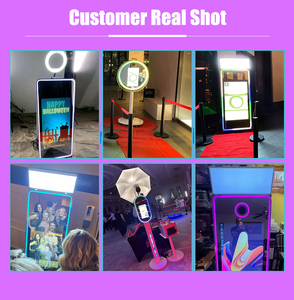 2026 Newly Mirror Photo Booth with <b>Camera</b> and Instant <b>Print</b> for Wedding Party Metal Frame Bluetooth/Wi-Fi Enabled - Product Image 4