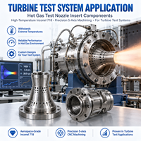 Composants d'insertion de buse de test à gaz chaud en Inconel 718 usinés CNC 5 axes pour systèmes de test de turbines